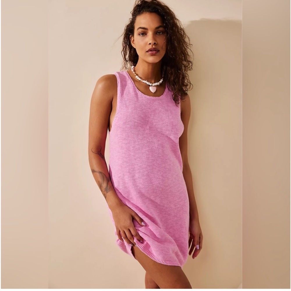 NWT - Free People Beach Free-est Nina Sweater Women Pink/Rose Mini Dress Size XS